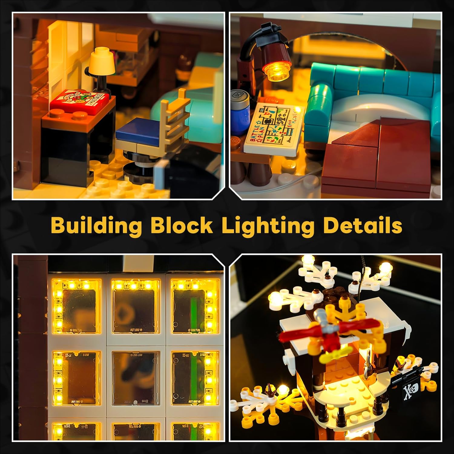 Kyglaring LED Light Kit Compatible with Lego Home Alone 21330 Building Blocks, Upgraded Original Movie Sound & Christmas Window Lights & Remote Control (Lights Only, No Model Set) Ultimate Edition