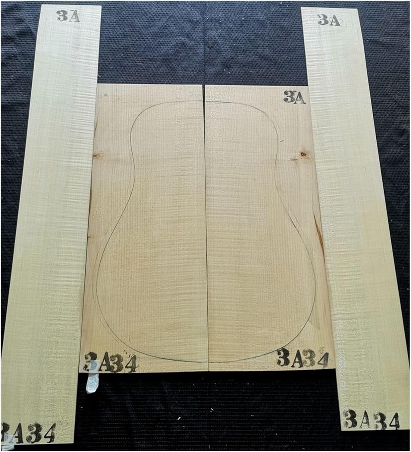 Tiger Maple Back and Side Veneer 41-inch Folk Classical Guitar Material Guitar Making Material Guitar DIY Accessory (Color : 4)