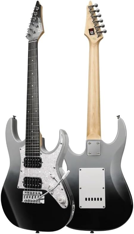 Compact Electric Guitar Solid Body Colorful Finish – Lightweight 6-String Electric Guitar for Beginners, Home Practice, Travel or Decorative Display, High-Grade Affordable Design