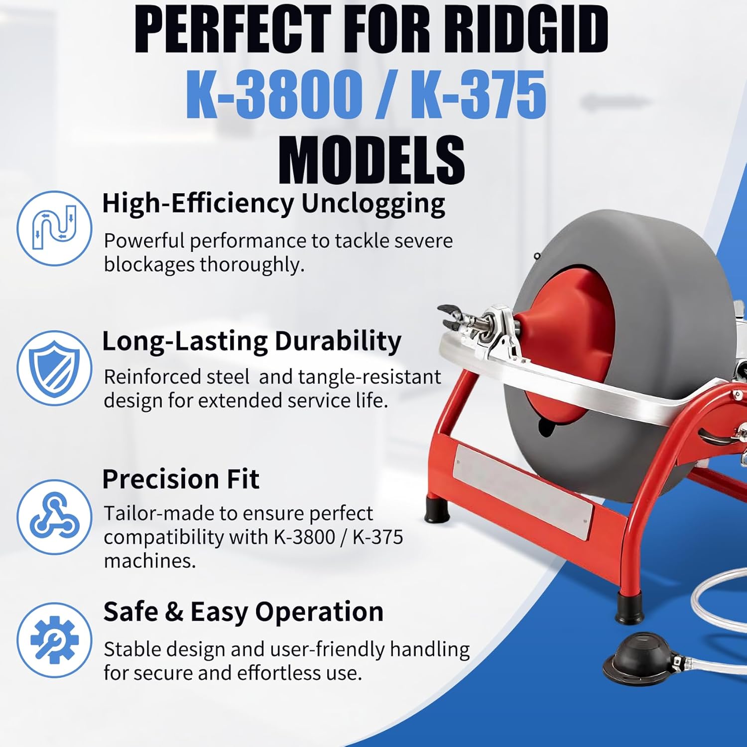 Upgraded 37847 C-32 Inner Core Cable for RIDGID K-3800 and K-375 Drum Machines, 3/8