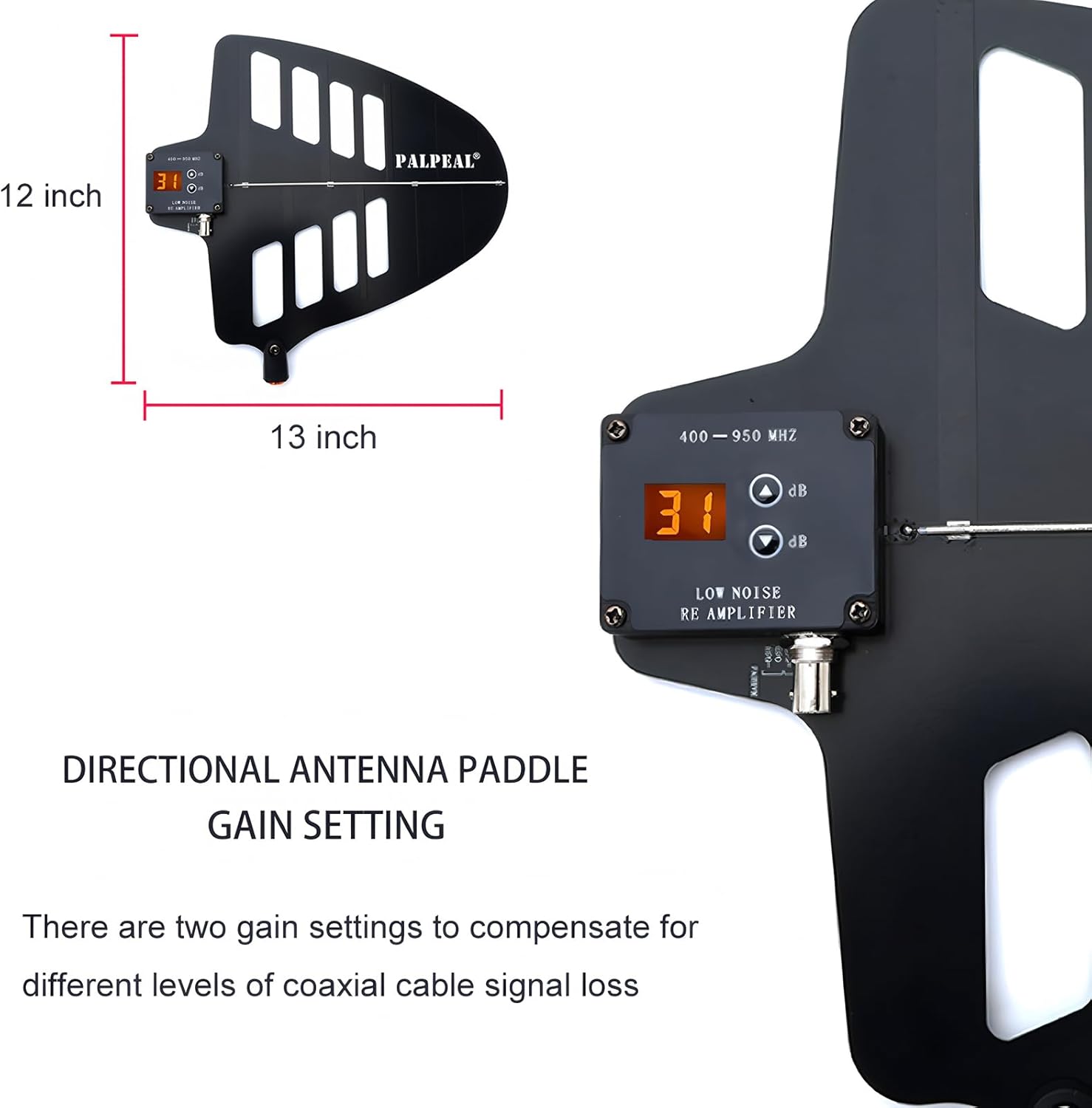 AMP-16CH 16 Channels Wireless Antenna Distribution System,14 Outputs + 2 Cascade Ports,UHF Active Directional Antenna,2200 FT,Wireless Microphone Signal Amplifier