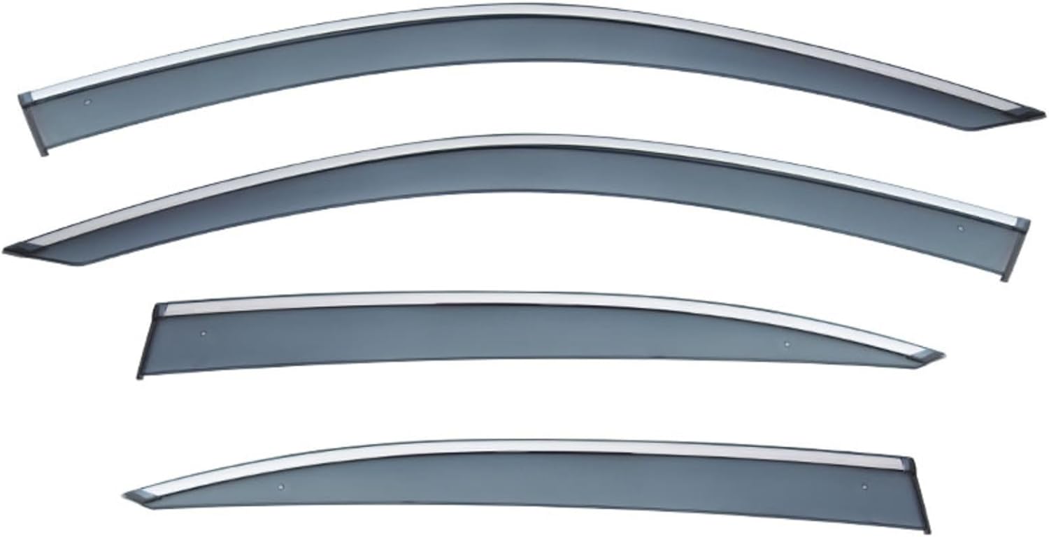 Window Deflectors for Alfa Romeo Stelvio MK1 2017+, Sun Rain Guard Window Visors Vent Shades with Bright Stripes Car Accessories