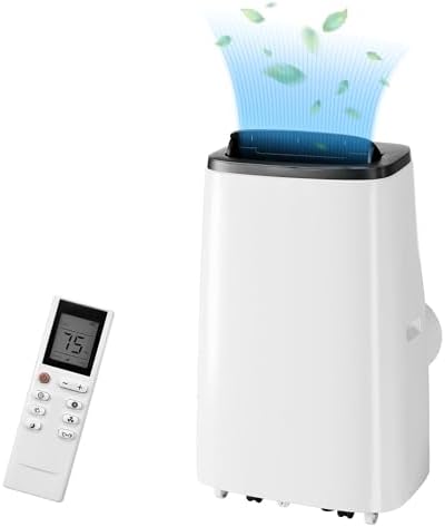 14000 BTU Portable Air Conditioner,3 in 1 AC Unit Cools 500-700 Sq Ft Rooms with Remote Control&LED Display,Ac Unit with 24 Hour Timer,Sleep Mode Dehumidifier&Fan Function for Living Room,Garage