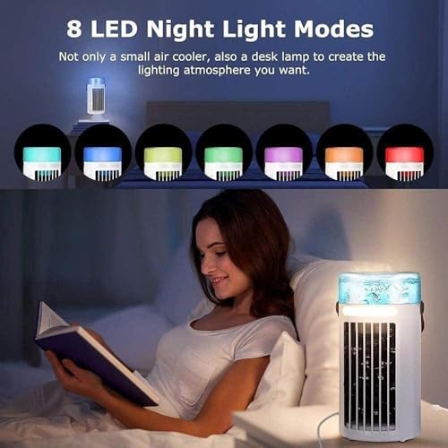 Portable Mini Air Cooler, Mini Portable Air Conditioner 3in1 Personal Air Conditioner Fan Humidifier Purifier