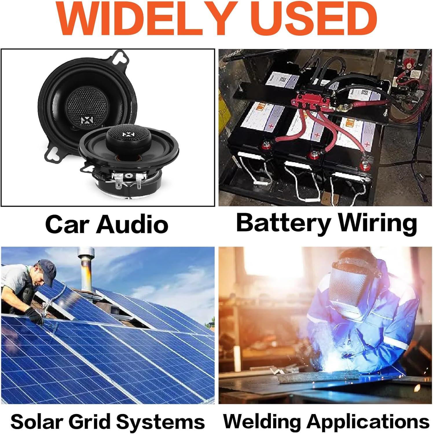 1/0 Gauge Wire(20ft Each - Red/Black) Copper Clad Aluminum CCA with 250A ANL Fuse Holder,20pcs Lugs Terminal Connectors & 3:1 Heat Shrink Tube for Power/Auto,Amplifier,Ground Cable