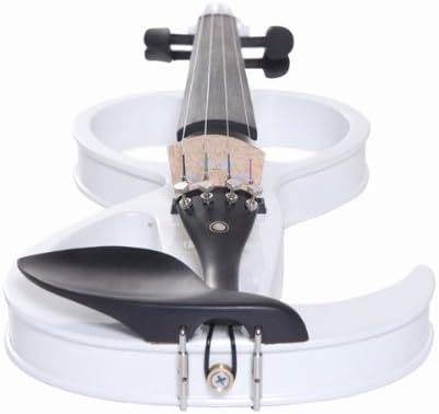 Cecilio 4/4CEVN-3W Solid Wood Pearl White Electric/Silent Violin with Ebony Fittings in Style 3 (Full Size)