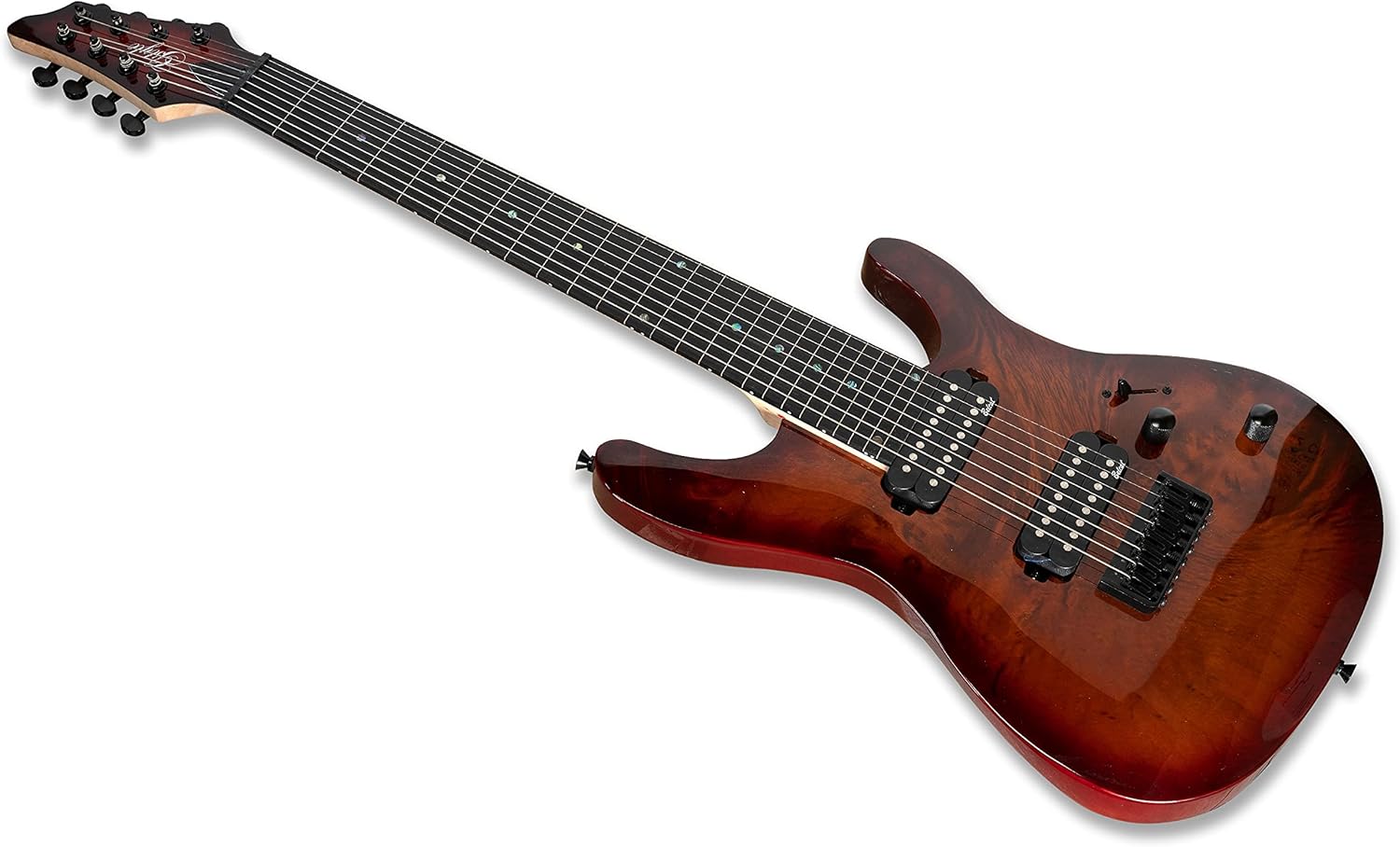 Gstyle Fretless 8 String Electric Guitar Burl poplar veener top okoume Wood Body Bolt On Maple Neck Poplar Wood Body (Fretless) (ES-800)