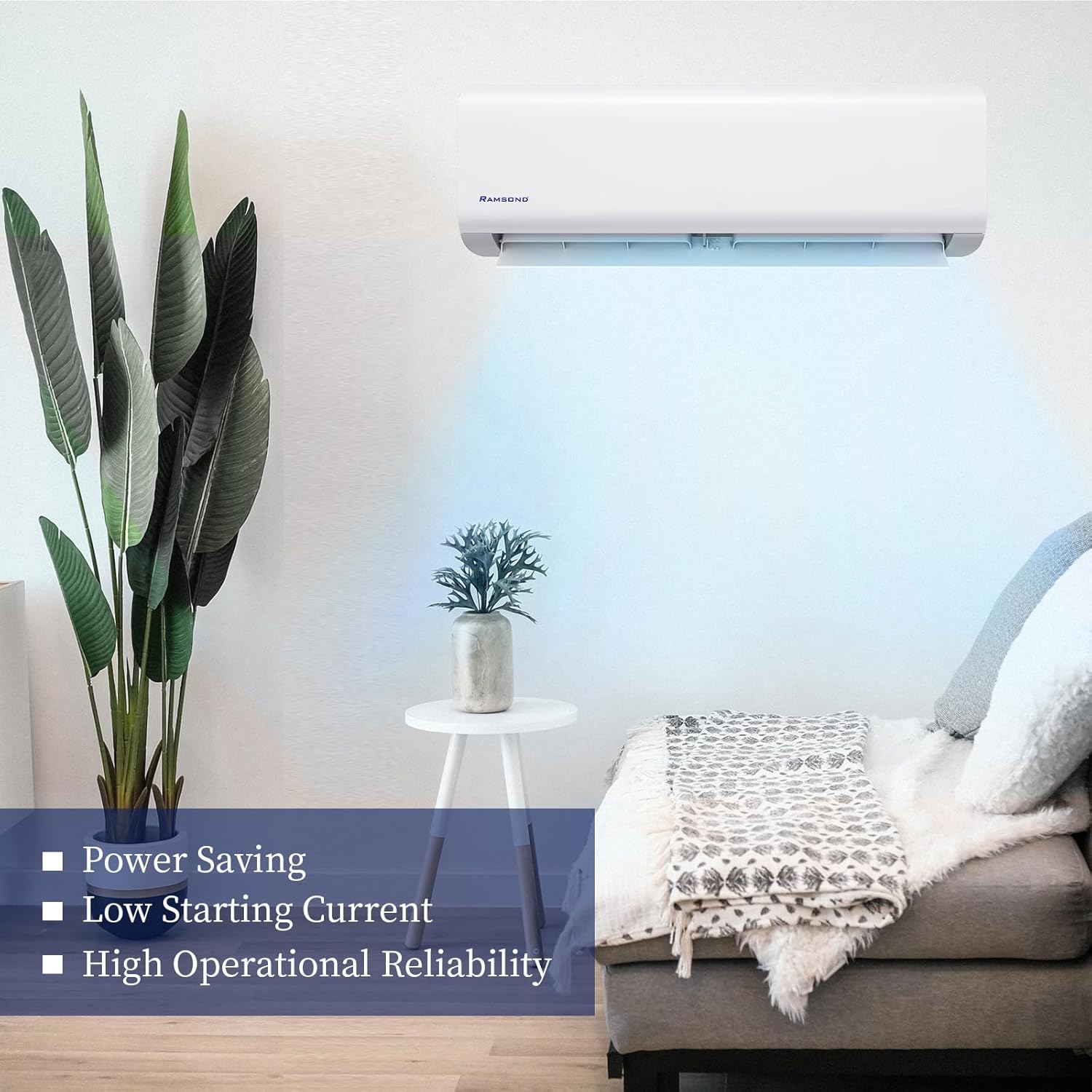 GW SERIES 12000 BTU 230 V Mini Split Ductless Air Conditioner Heat Pump 19 SEER Included Line Set Kit Compatible with Alexa and Google, White