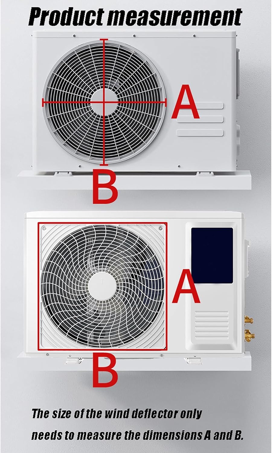 Outdoor Air Conditioner Deflector, Compressor Protection Fence, Guide Cover Unit AC Condenser Universal Prevent Direct Blow Galvanized Steel Baffle
