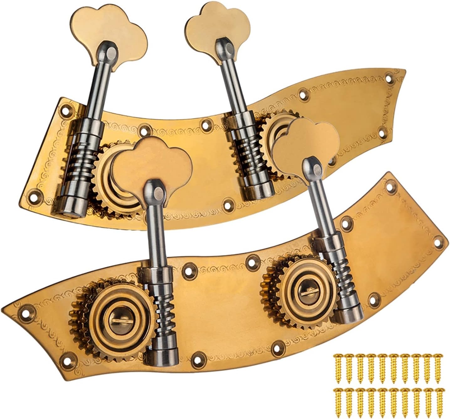 Tuning Pegs Tuner Set Dual Tuner Plate/Single Tuner/German Style Bass Tuner Bass Machine Head Violin Parts (Color : 18)
