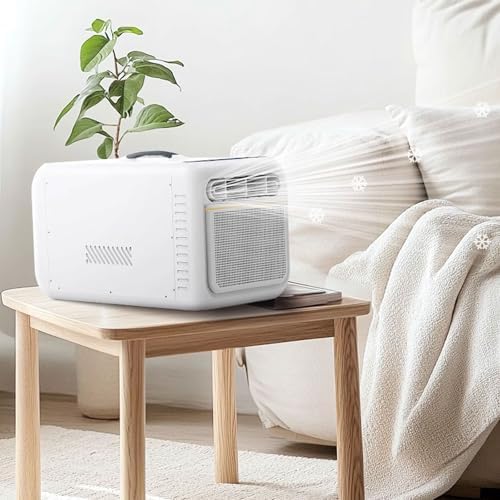 Small Room Air Conditioner Portable Air Conditioners Drain-Free Function with Remote Control and Touch Panel No Installation Required Suitable for Office Camping(White)