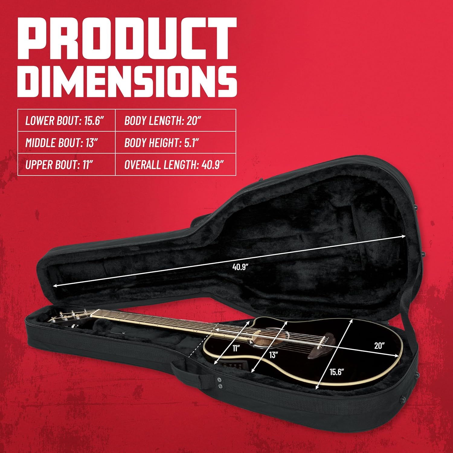 Gator Cases Lightweight Polyfoam Guitar Case for Yamaha APX-Style Guitars, (GL-APX)