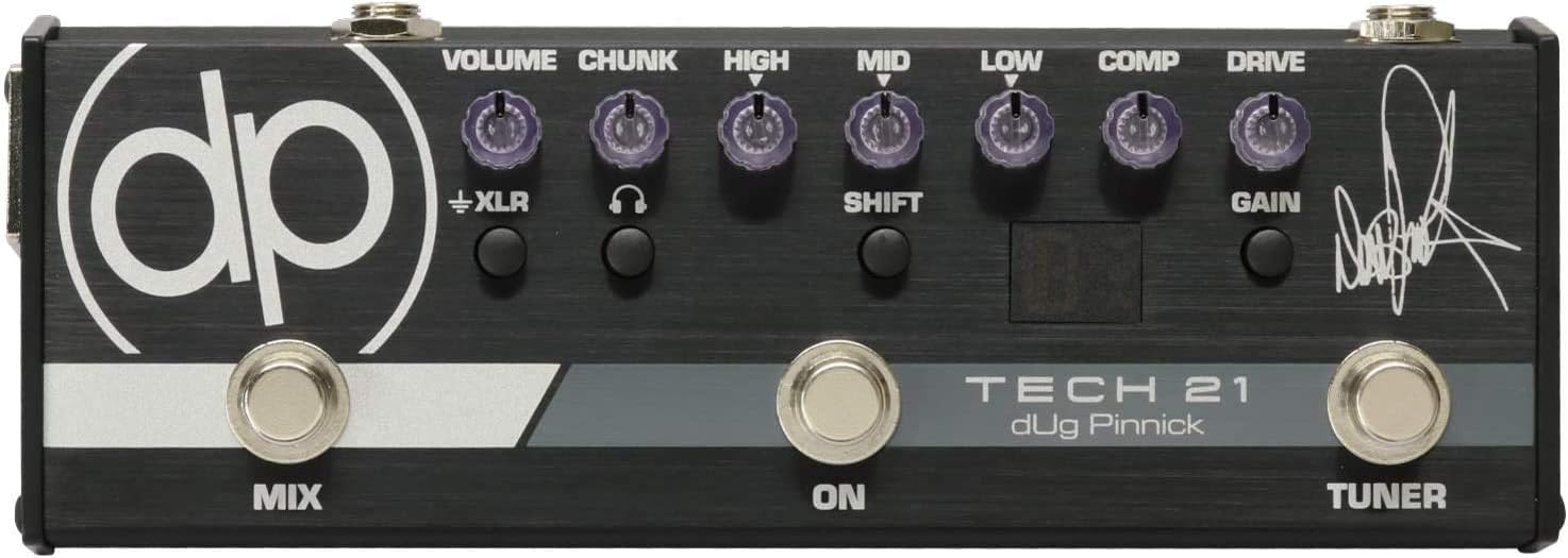 Tech 21 dUg Pinnick DP-3X Signature Pedal Bass Preamp Bundle with 3 Patch Cables