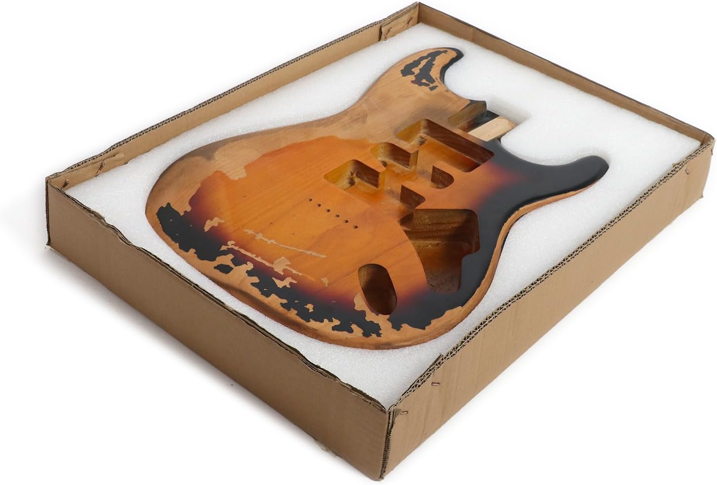 Sunsmile Relic Electric Guitar Body ST Style Nitro Top Alder Wood DIY Guitar Body H-S-H Route Relic 3 Tone Sunburst.