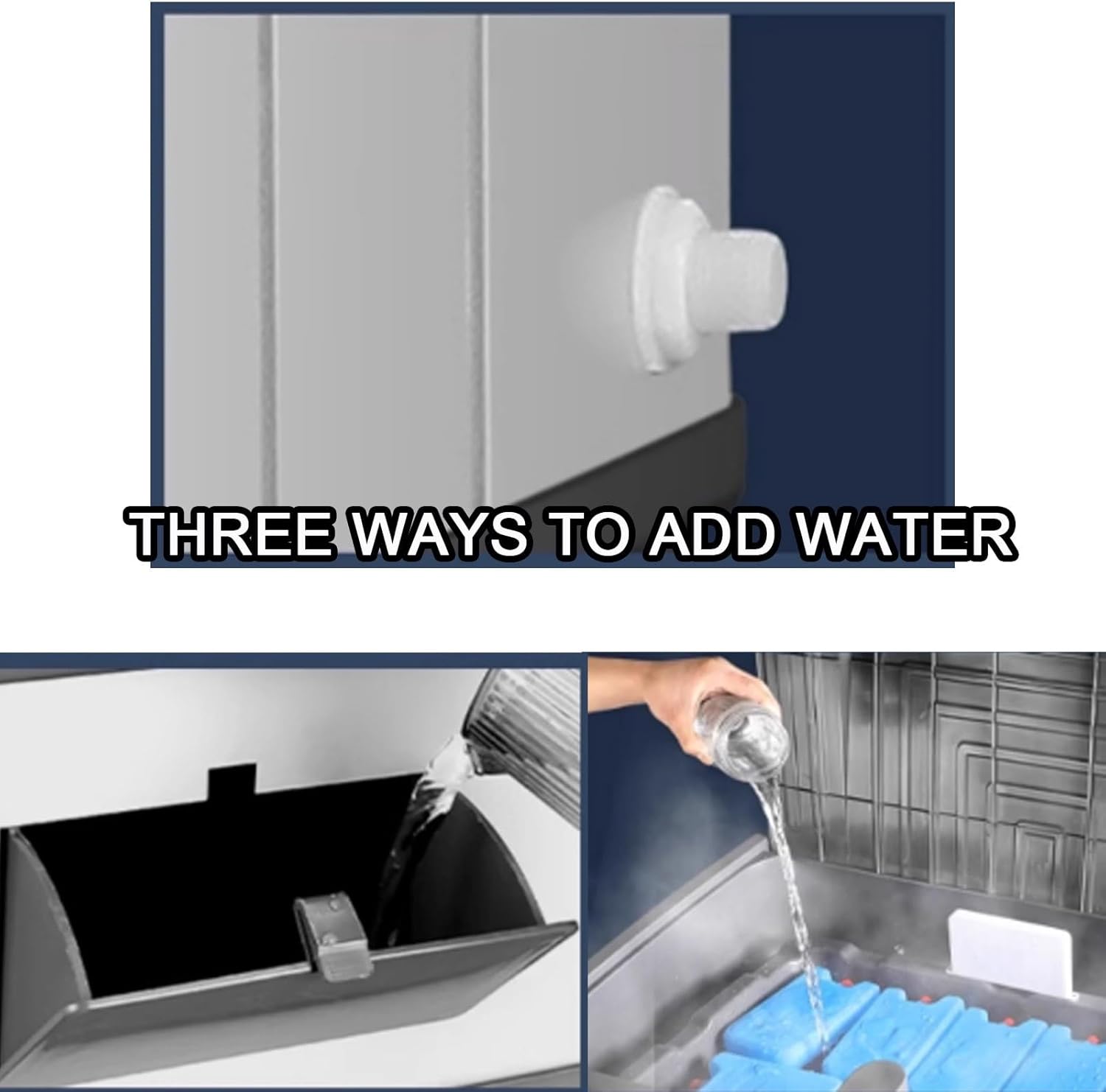 Generic Swamp Cooler Air Conditioner Portable Strong Wind Three Wind Speeds 120° Oscillation 8 Ice Packs 3-in-1 Evaporative Cooler for Outdoor Indoor Use(Height 150cm/140L)