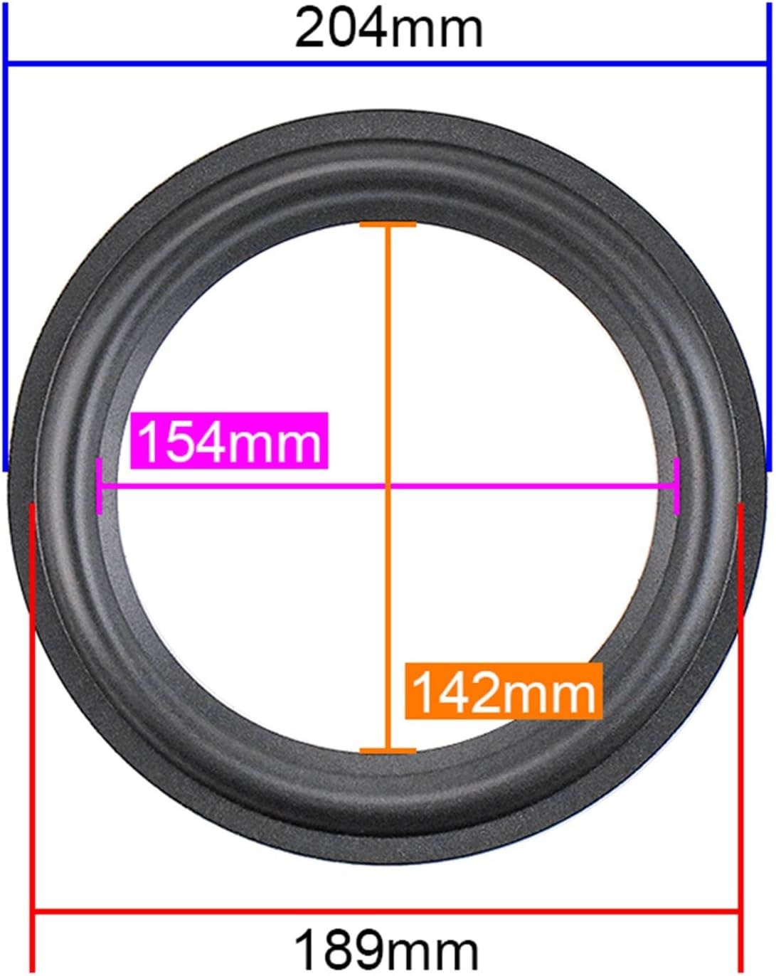 8 Inch 204mm Speaker Suspension Ring Foam Edge 8.5inch 9inch Outside Ring Repair for D8 Series Speaker Parts 2PCS