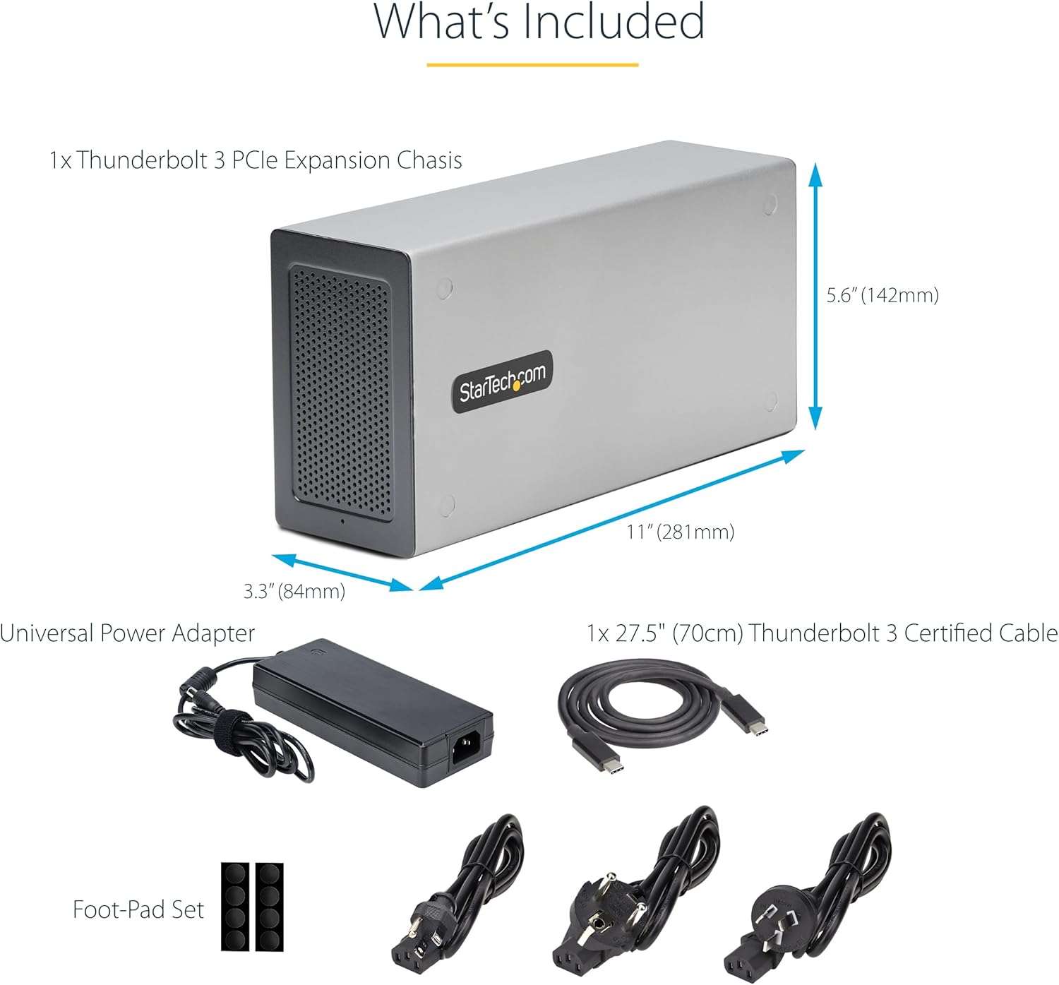 StarTech.com Thunderbolt 3 PCIe Expansion Chassis, External Enclosure W/Dual PCI Express Slots, PCIe Box for Laptops/Desktops/All-in-Ones, 8K/4K Output Via TB3/DP 1.4 , TAA (2TBT3-PCIE-ENCLOSURE)