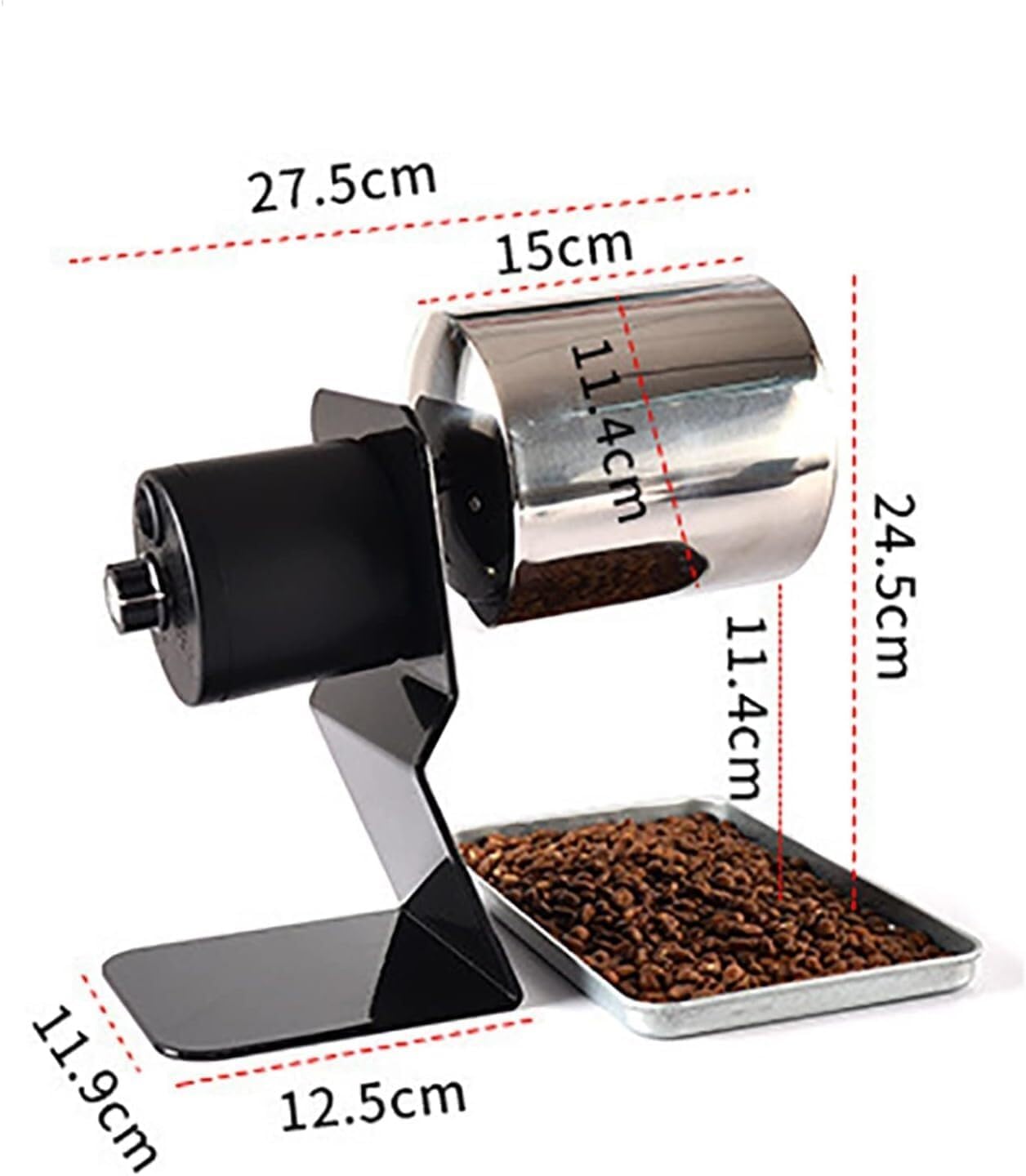 Household Coffee Bean Roasting Machine, Electric Household Stainless Steel Drum Type Rotation Coffee Bean Roaster Roller for Baking Coffee, Raw Beans, Peanuts, Grain