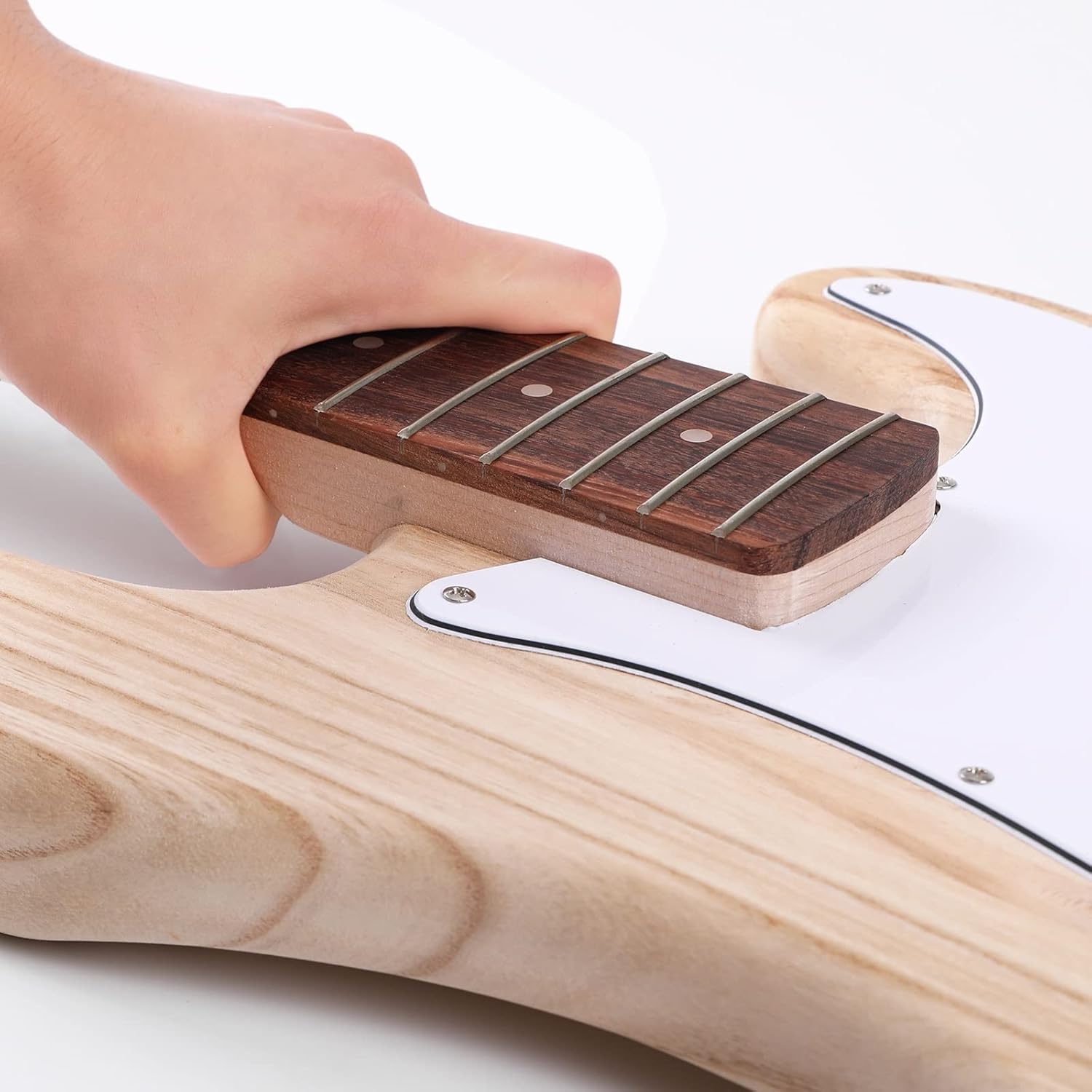 DIY Guitar Kit with Body Pickguard Maple Guitar Neck & Rosewood Build Your Own Electric Guitar Unfinished Guitar Set