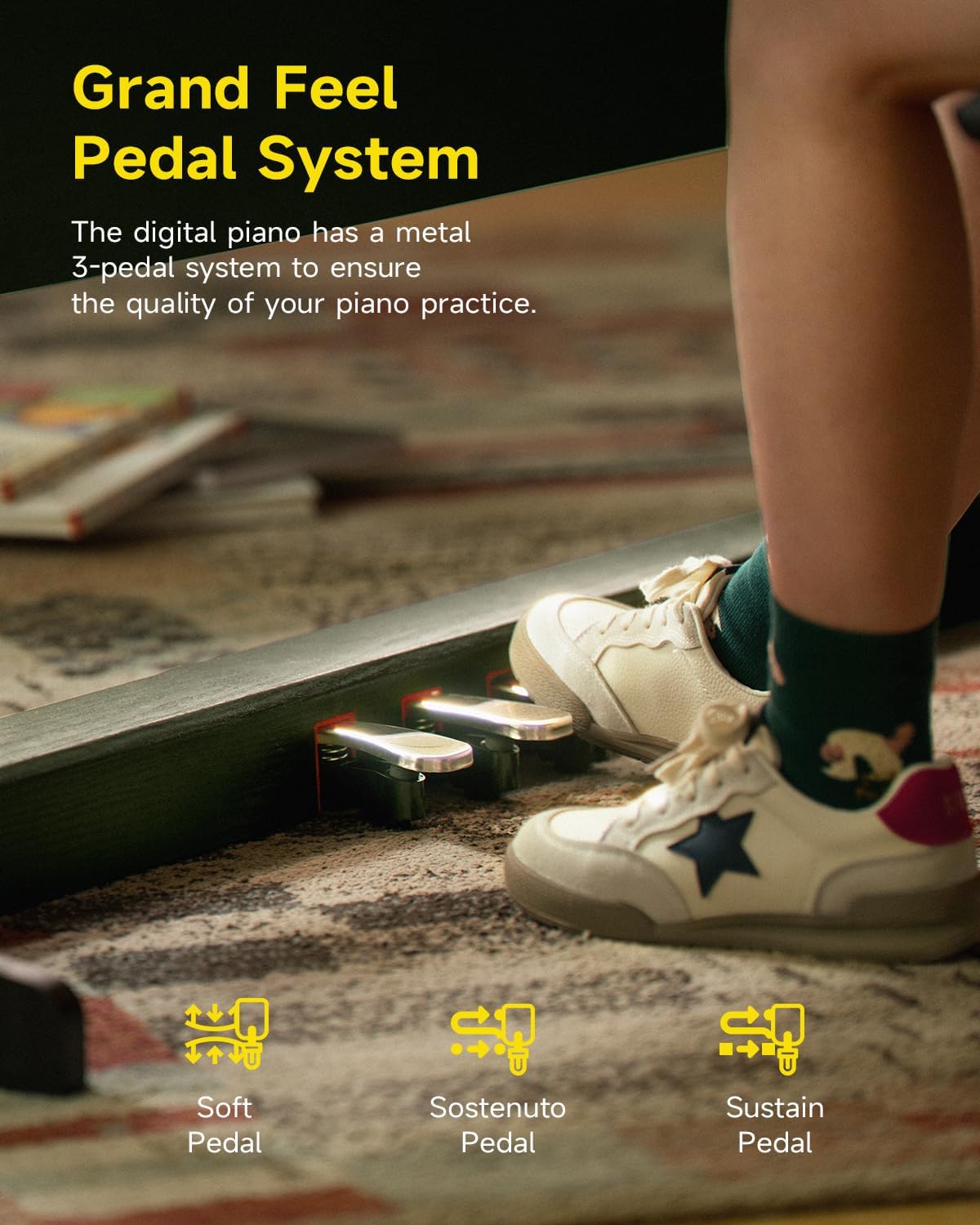 Donner DDP-95 Digital Piano with 88 Key Weighted Keyboard, Beginner Full Size Electric Piano Keyboard Boast Wireless Connection, 4.3