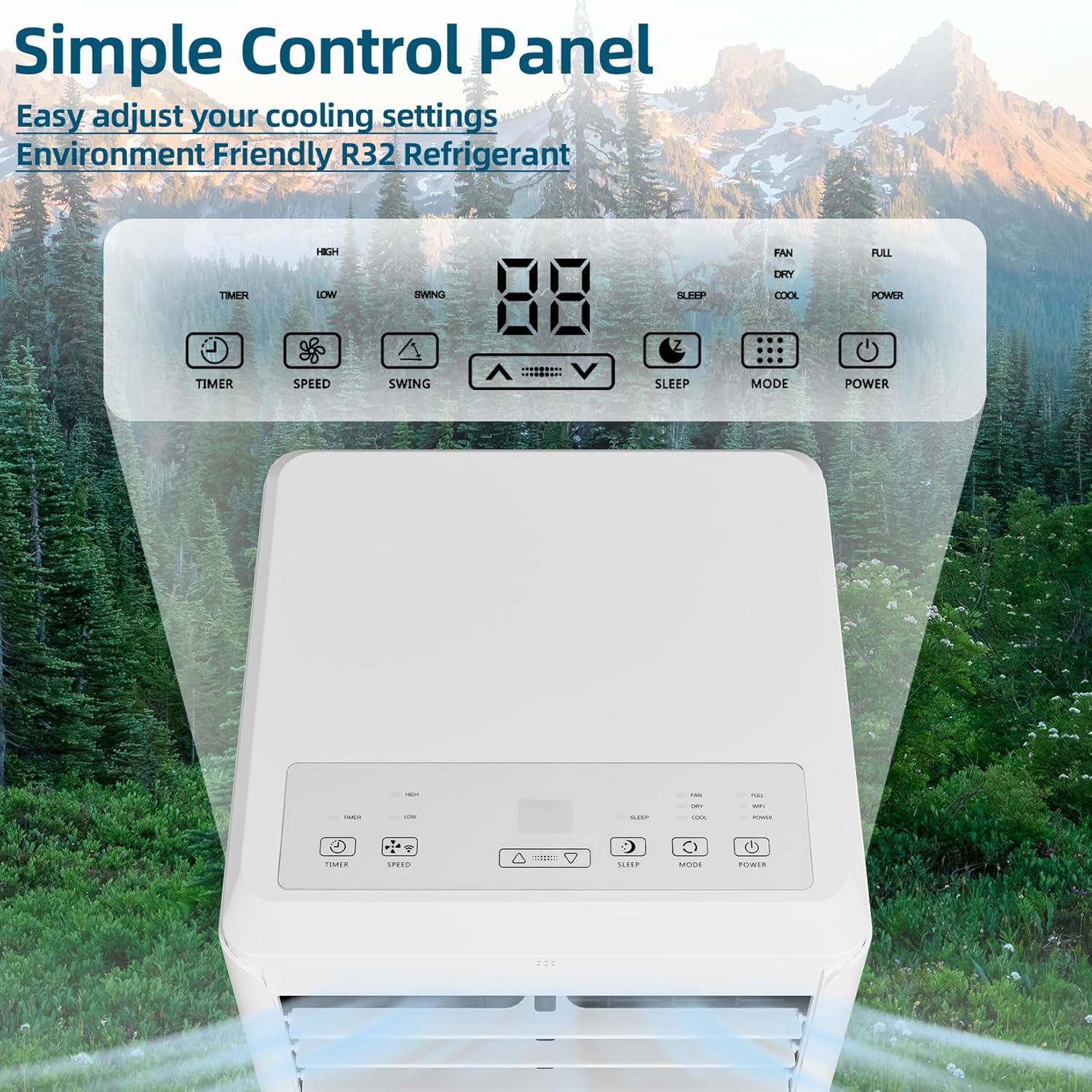 8000 BTUs Portable Air Conditioner with Efficient Cooling, Quiet Portable Cooling AC Up to 350 Sq.Ft. with Dehumidifier, Fan, Sleep Modes, 3-in-1 AC Unit with 24H Timer, White Top Cover