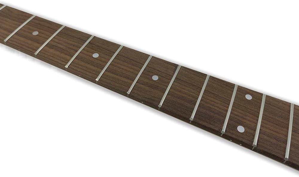 Left Hand Maple Replacement Electric Bass Guitar Neck, 4-String 22 Fret 34'' Scale Length 42mm Nut & 65mm Heel Maple Fretboard Bolt On Unfinished Bass Neck DIY Installation & Repair Part