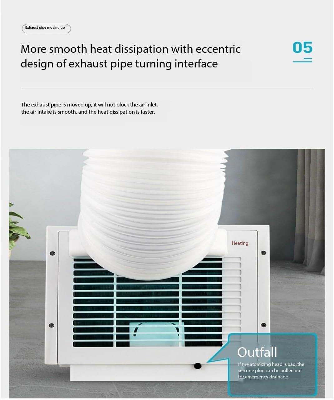 Portable Air Conditioner, Drain-free Mosquito Net, Mobile Air Conditioner, Cooling Air Fan, Portable Parking, Camping Tent, Suitable for Home, Outdoor