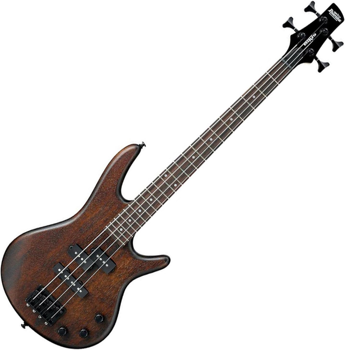Ibanez 4 String Bass Guitar, Right, Walnut Flat (GSRM20BWNF) and Ernie Ball Polypro Guitar Strap, Black (P04037)