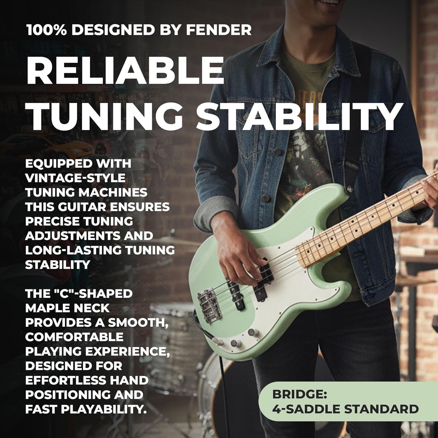 Squier FSR Affinity Series Precision Bass, Surf Green, Maple Fingerboard