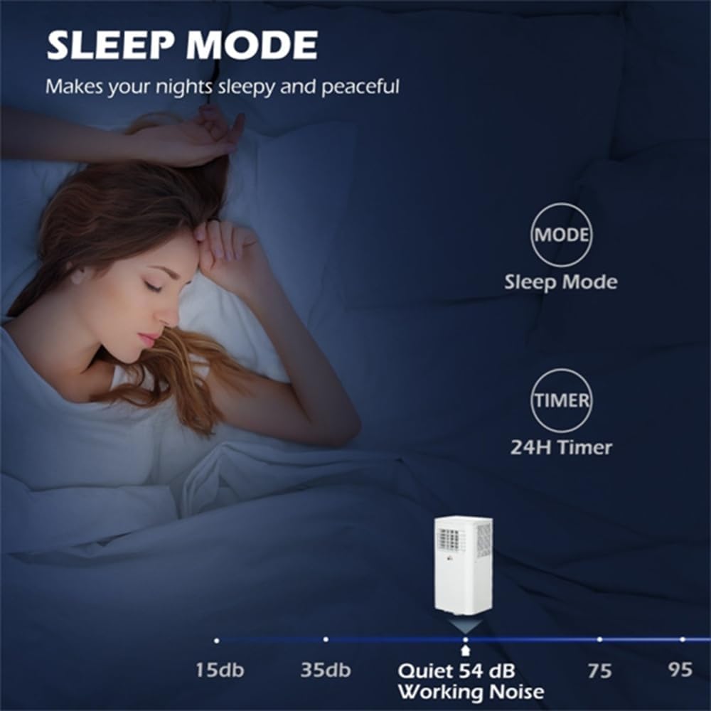 3-in-1 Portable Air Conditioner with 8000 BTU Cooling, Dehumidifier and Fan, LED Display, Remote Control, Washable Filter, for Rooms Up to 441 sq.ft.