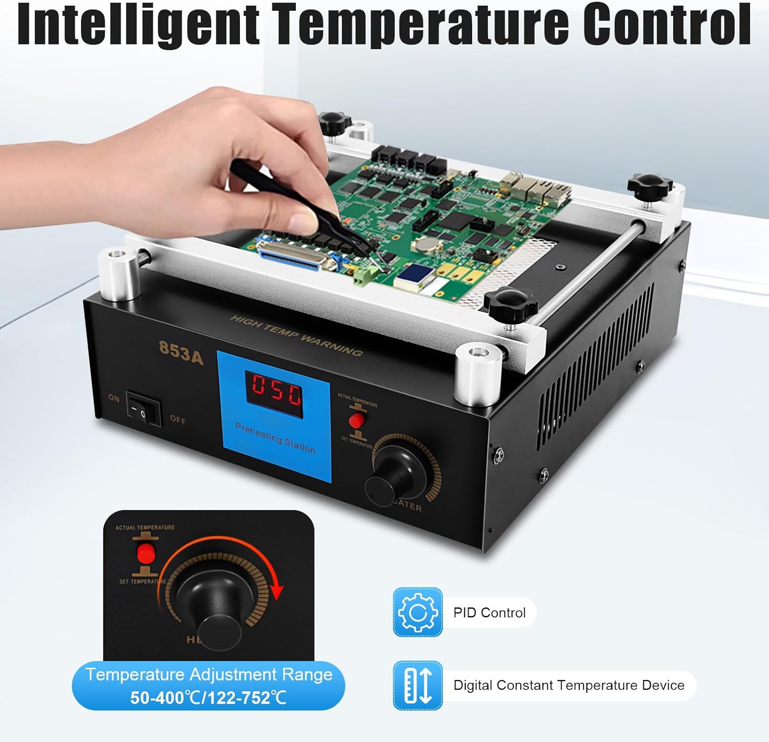 Soldering Hot Plate, Preheating Rework Station, 110V 450W rReflow Oven, 4.72''x4.72'' Heating Area, for Electronic Equipment, Mobile Communication, Factory Production, Scientific Research