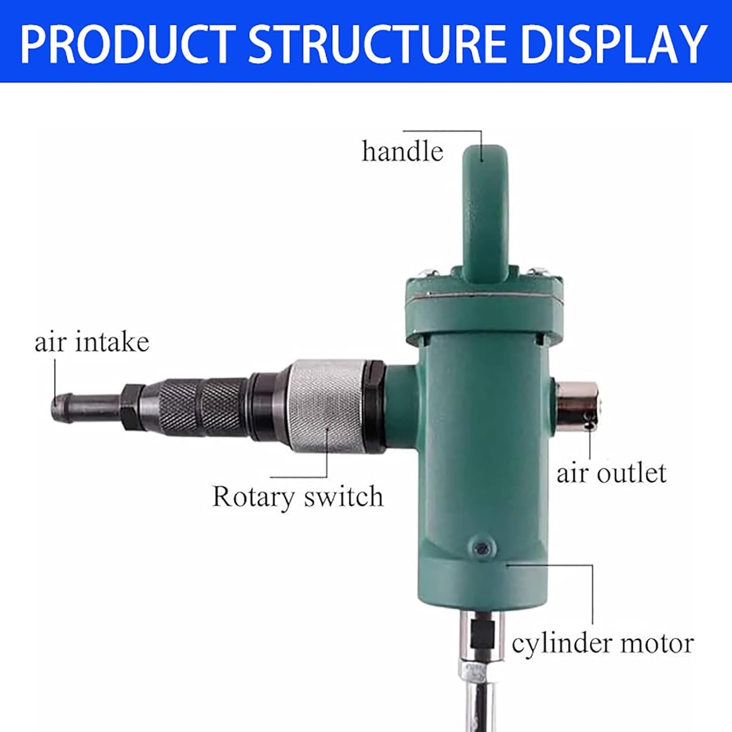 Handheld Air Mixer - Pneumatic Paint Stirring Machine, Agitator Tool for Mixing Paint, Drum Mixer for Efficient Paint Mixing