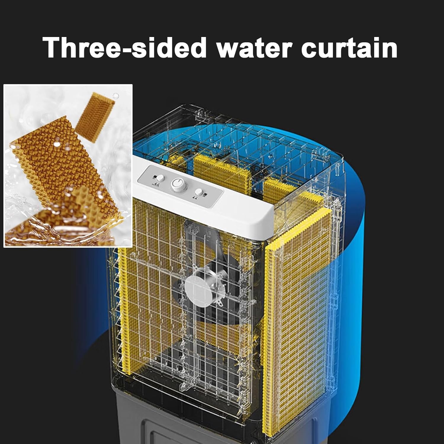 Swamp Cooler, Windowless Air Conditioner, Evaporative Air Cooler with 13.2gallon, 4 Ice Packs, 3-in-1 Cooling Fan w/3 Mode & 3 Speed, 7H Timer & Remote for Home Office Garage Outdoor(50x37x88cm/19.6x1