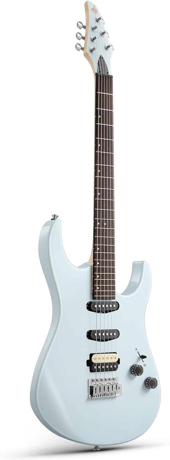 Donner DMT-66 39 Inch Full Size Electric Guitar for Beginner, Starter Electric Guitar Kit with Bag, Gray and Mini Electric Amp