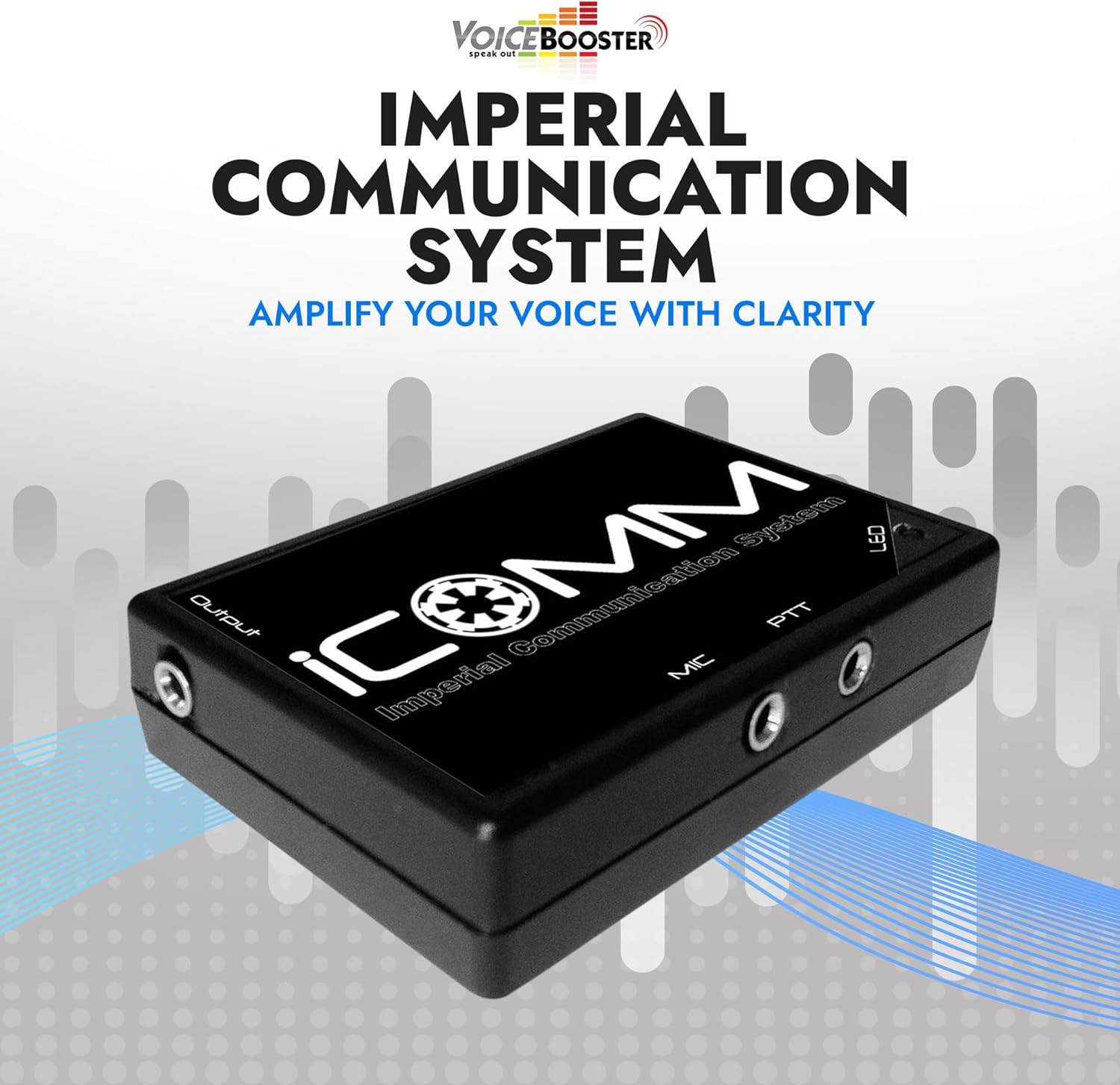 Voicebooster Speak Out Icomm - Imperial Communication System - Plug and Play System with 8 Random Static Burst Effects -Voice Activated or Push-to-Talk – Compatible with VoiceBooster MR1506 Amplifier