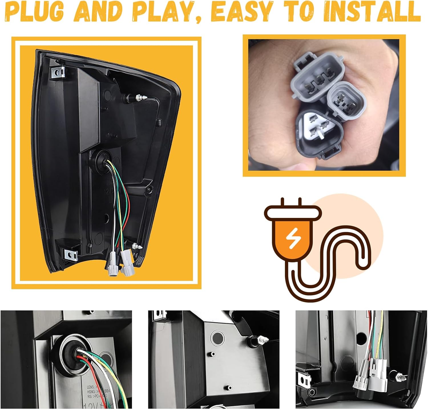 LED Tail Lights Assembly for 16-23 Toyota Tacoma, Black Housing Smoked Lens, 2016 2017 2018 2019 2020 2021 2022 2023 Toyota Tacoma Accessories(1 Pair)