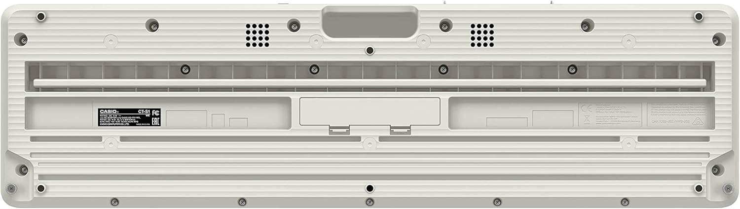 Casio CT-S1 Casiotone 61-Key Portable Keyboard - White Bundle with Adjustable Stand, Bench, Sustain Pedal, Headphones, Instructional Book, Instructional DVD, and Austin Bazaar Polishing Cloth