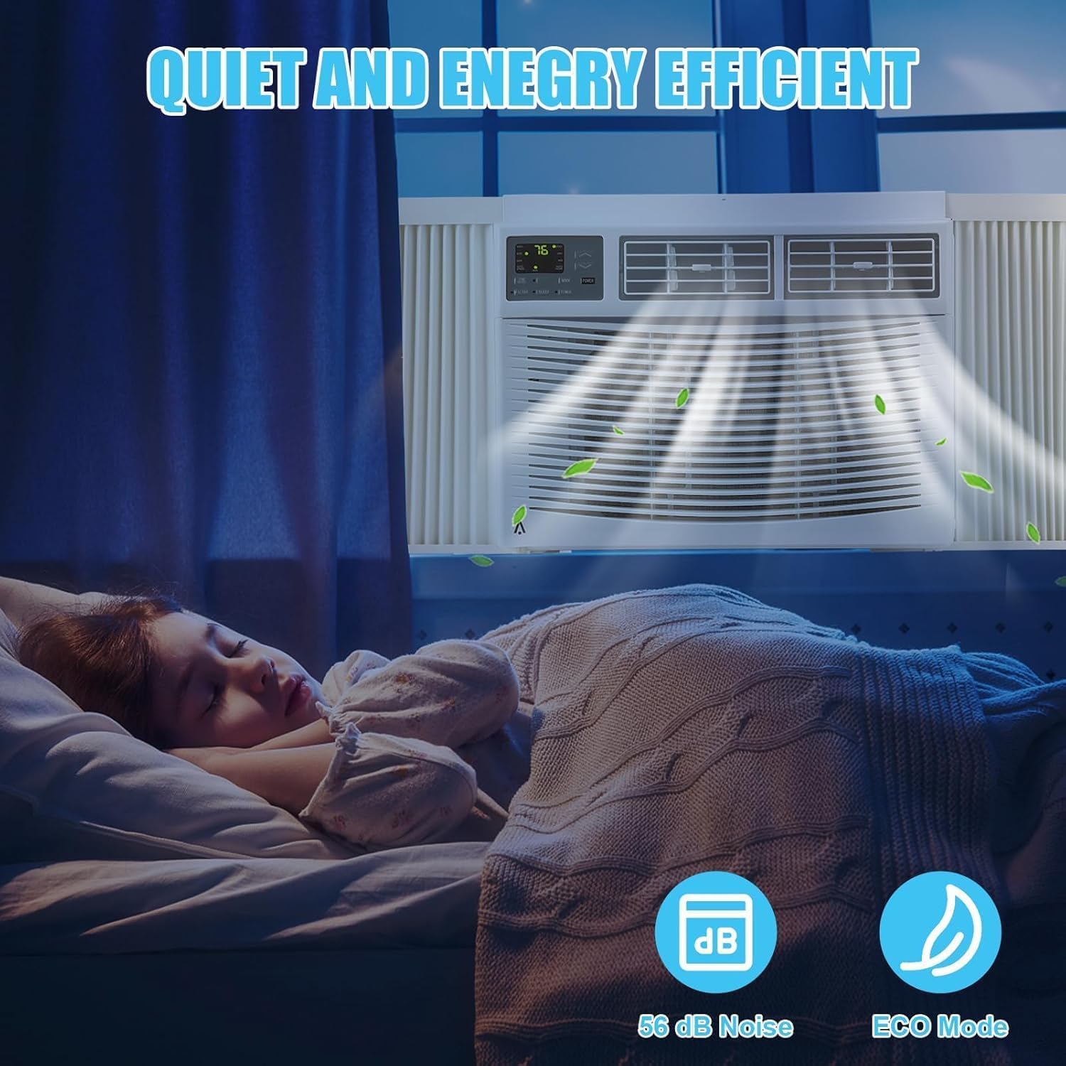 12,000 BTU Window AC Unit - 115V Wi-Fi Enabled Air Conditioner for 550 Sq.Ft Rooms | Fast Cooling Window-Mounted with Remote | Perfect for Apartments, Living Room & Office