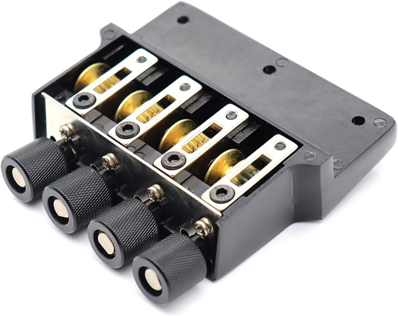 FLFL 1set Electric Bass Bridge Headless Bass String Bridge Ball String Saddle Black Guitar Bridge System