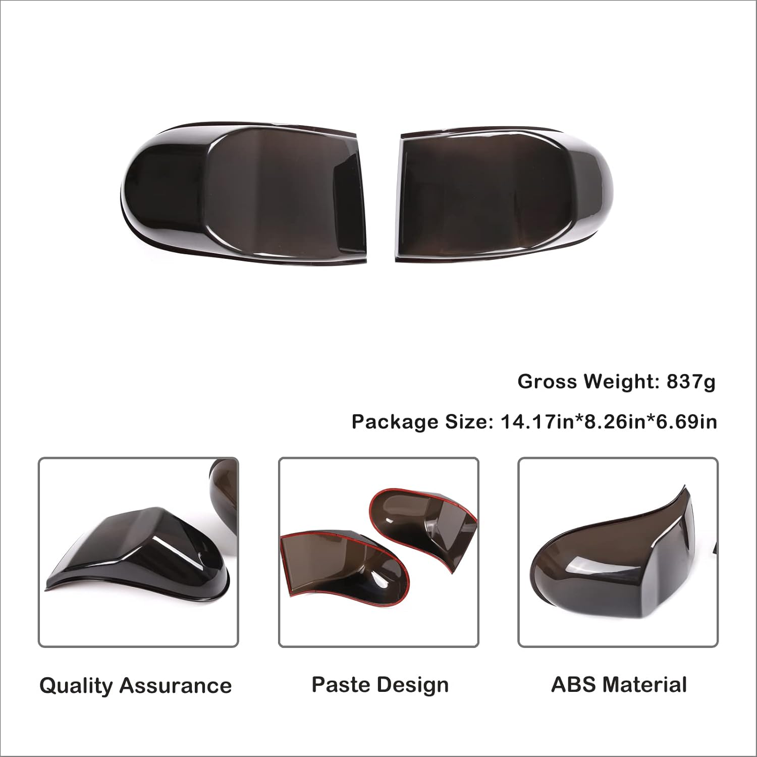 Car Tail Light Lamp Cover Compatible with Toyota FJ Cruiser 2007-2021 Rear Taillight Cover Tail Lamp Shell Shade Smoked Tintlight Lamp Trim Cover Rear Headlight Blackened Protection Cover Accessories