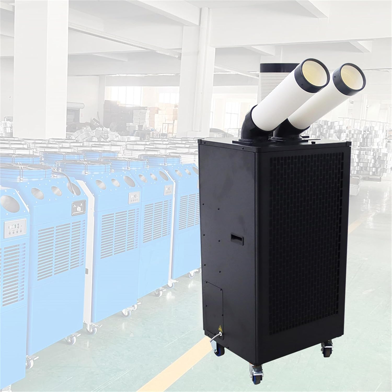 220V Industrial Portable Conditioner Air Flow 780m³/h with Wheels 8L Tank Double Outlet Commercial Spot Cooler Adjustable Outlet Ideal for Insititute Workshops Outdoor Events 2100W