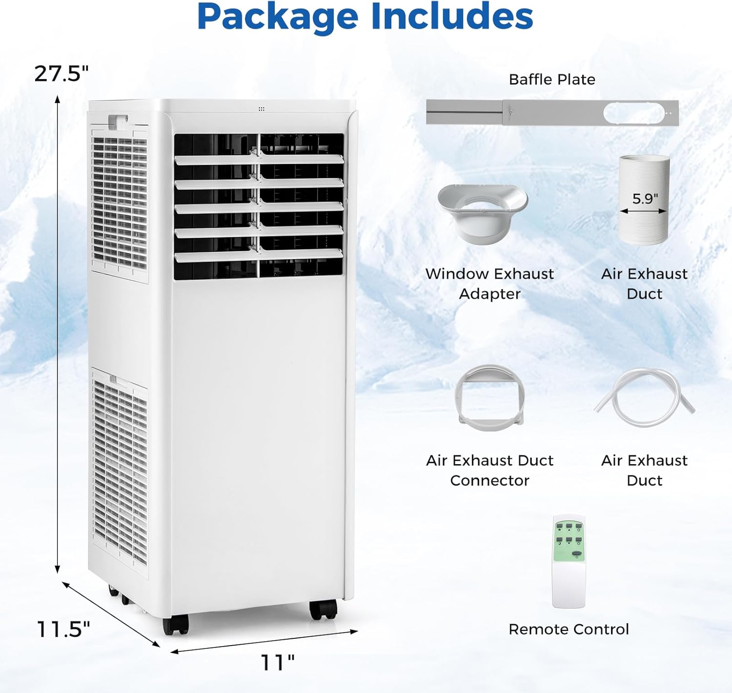 8000 BTU Portable Air Conditioner -SIMOE Portable AC Unit with Fan, cooling, Dehumidifier & Sleep Modes, cools up to 250 Sq.Ft, Air Conditioner Portable with 24H Timer & Remote Control