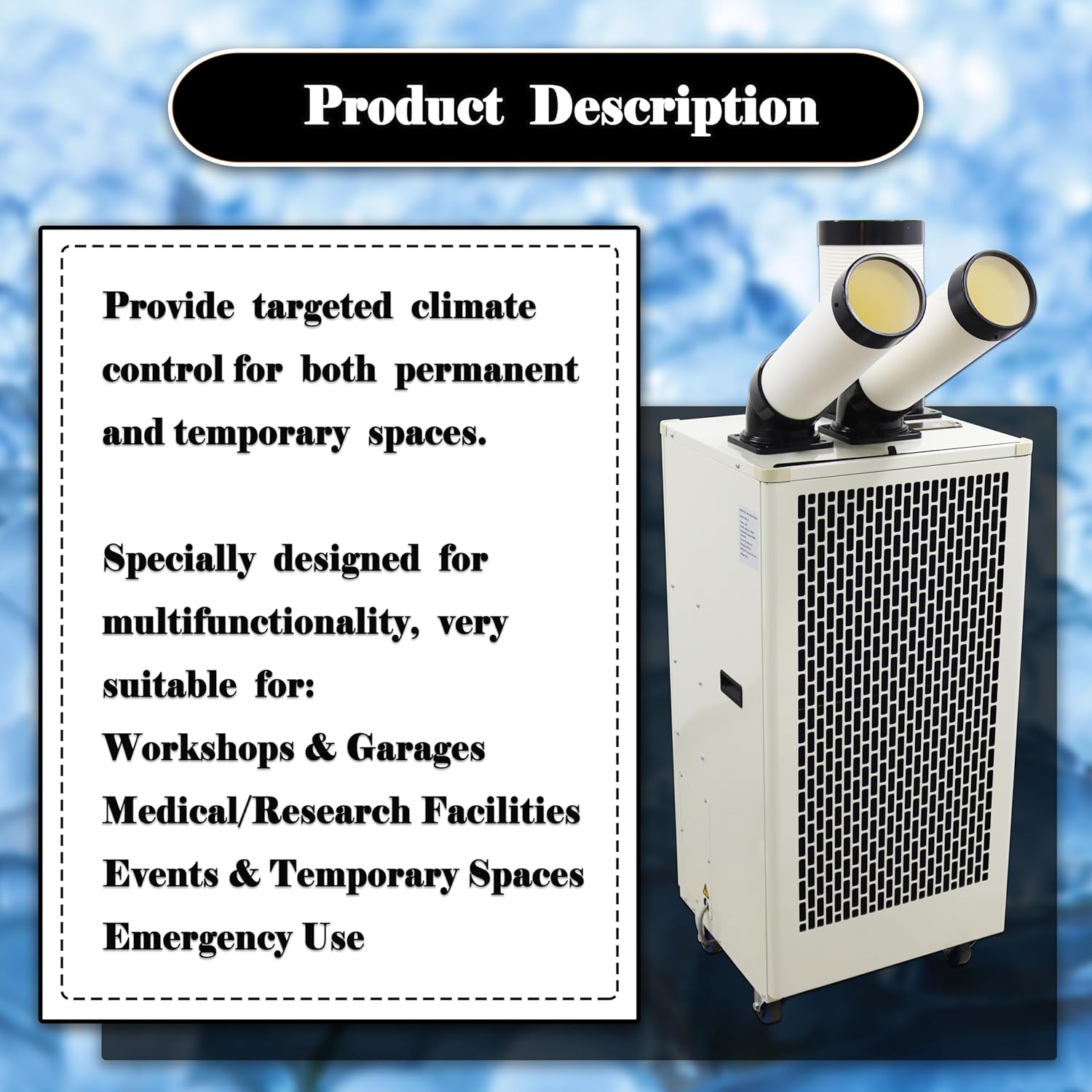 220V Industrial Air Conditioner MAC-45 Dual Tube Off White Industrial Cooling Workshops Equipment Cooling Capacity Refrigerant R410A