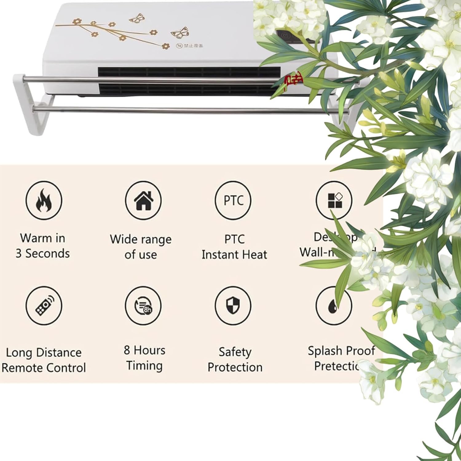 Portable Air Conditioner,Multifunctional Wall Air Conditioner, Super Quiet Fast Cooling/Heating for Room,Mobile Small Air Heater