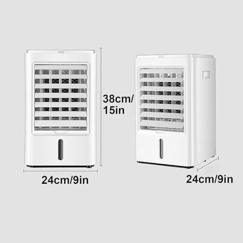 Portable Small Swamp Cooler, Evaporative Air Cooler with Remote 1Gal Larger Water Tank, 3 Speeds & 3 Models, 60°Oscillation, 4H Timer, Windowless Air Conditioner for Bedroom