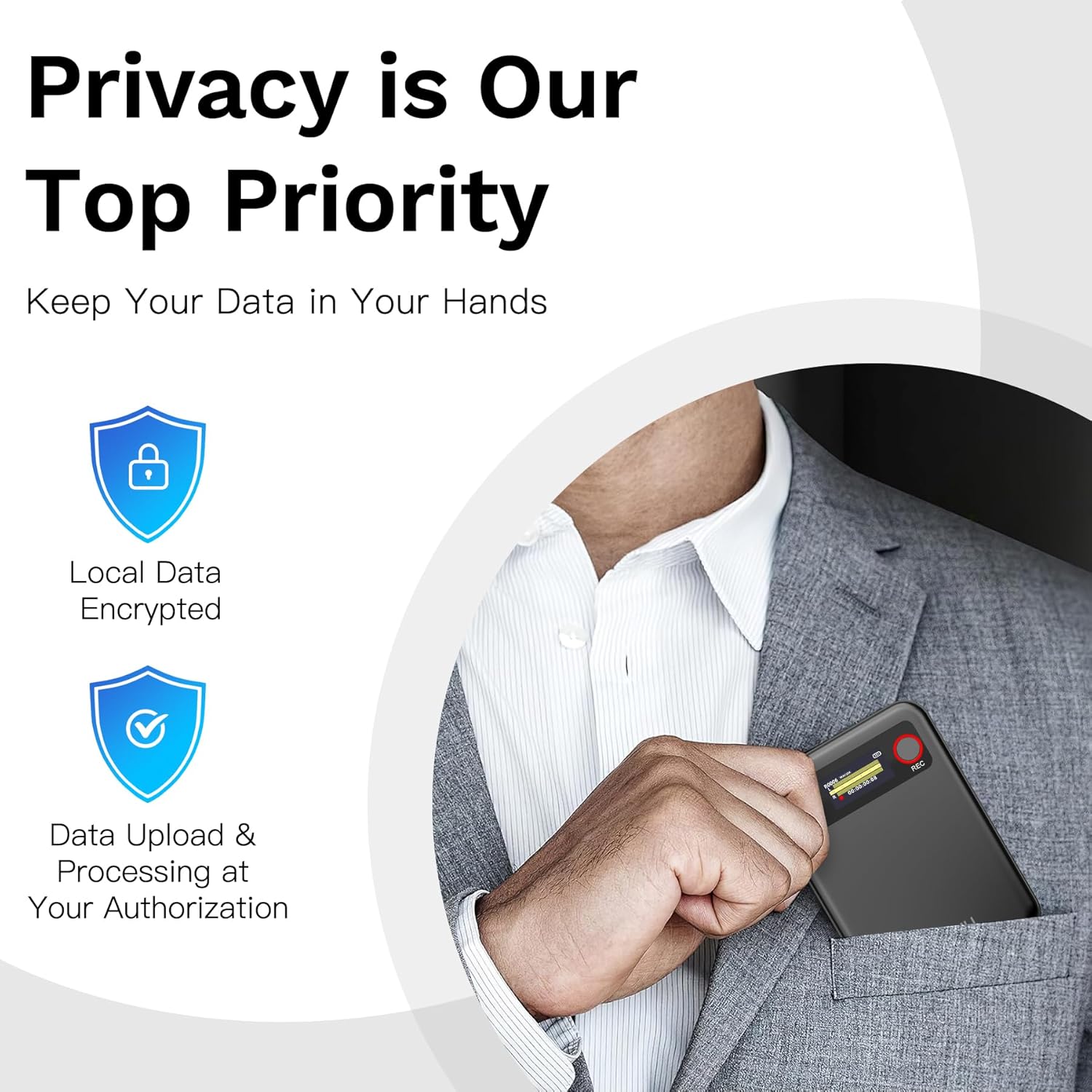 64GB AI Voice Recorder for Meetings,Calls&Lectures - Voice to Text Sound Audio Recorder with Bluetooth,App Control,Transcribe&Summarize by ChatGPT,Dictaphone Recording Device Built-in Magnetic