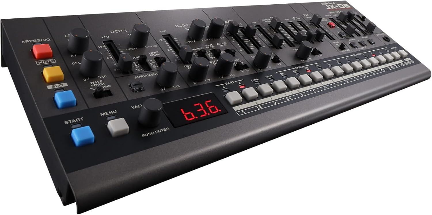 Roland JX-08 Tabletop Sound Module Boutique Synthesizer – Compact, Lightweight, Portable, Onboard Speakers and Battery Operation