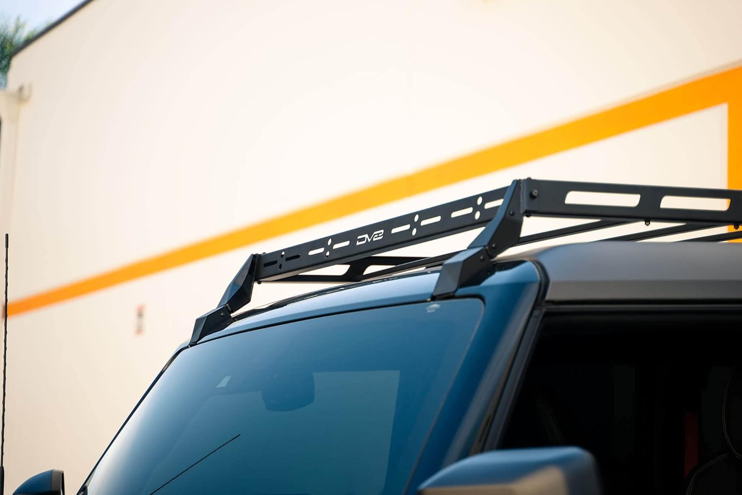 DV8 Offroad Hard Top Roof Rack for 2021-2025 Ford Bronco 4-Door | OEM Hardtop | Mounts 40” & 50” Light Bar | Bolt-On Installation | Multiple Tie Down Points | 200 lb Capacity | Multiple Accessories