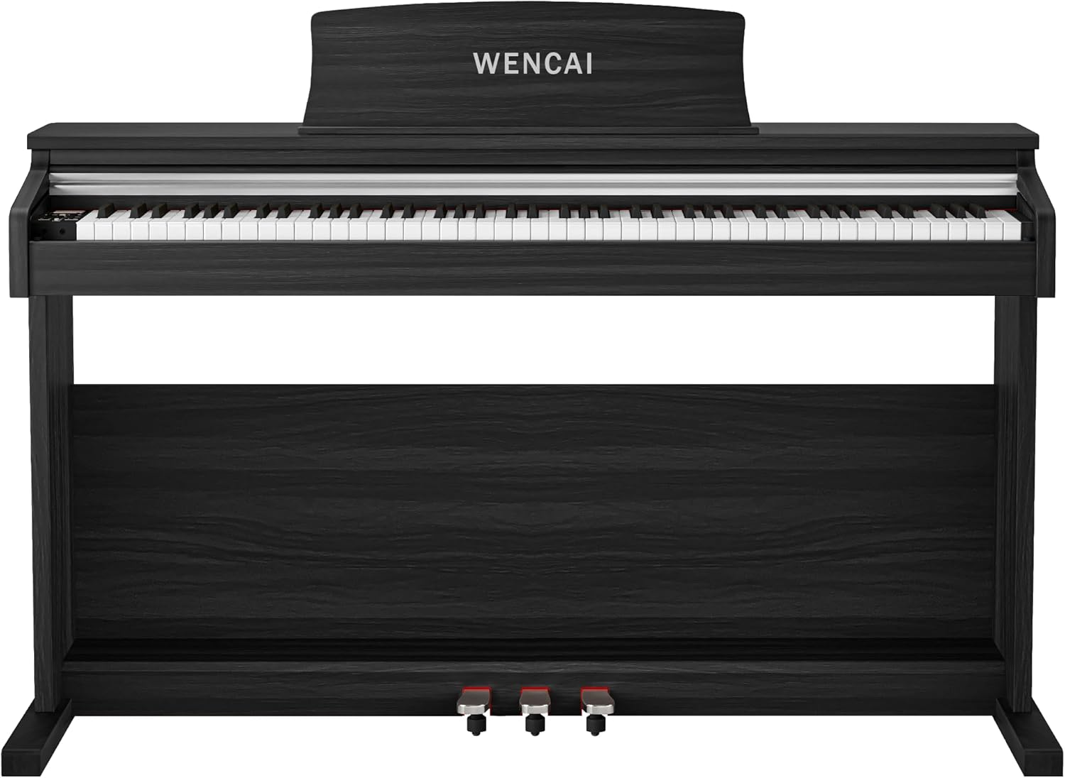 WENCAI 88 Keys Digital Piano Hammer Action Weighted Keyboard Piano, Full Size Upright Electric Piano, Wooden Electronic Piano for Beginner Professional, MIDI-USB Support, 3 Pedals, Black