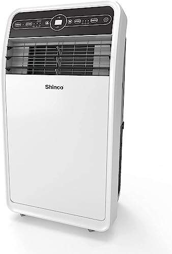 Shinco 10,000 BTU Portable Air Conditioners with Built-in Dehumidifier Function, Fan Mode, Quiet AC Unit Cools Rooms to 300 sq.ft, LED Display, Remote Control, Complete Window Mount Exhaust Kit (Renewed)